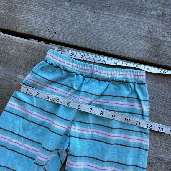 Matilda Jane Girls Pants 6 Anticipation Aquarius Big Ruffles Blue Brown Striped - Picture 10 of 10